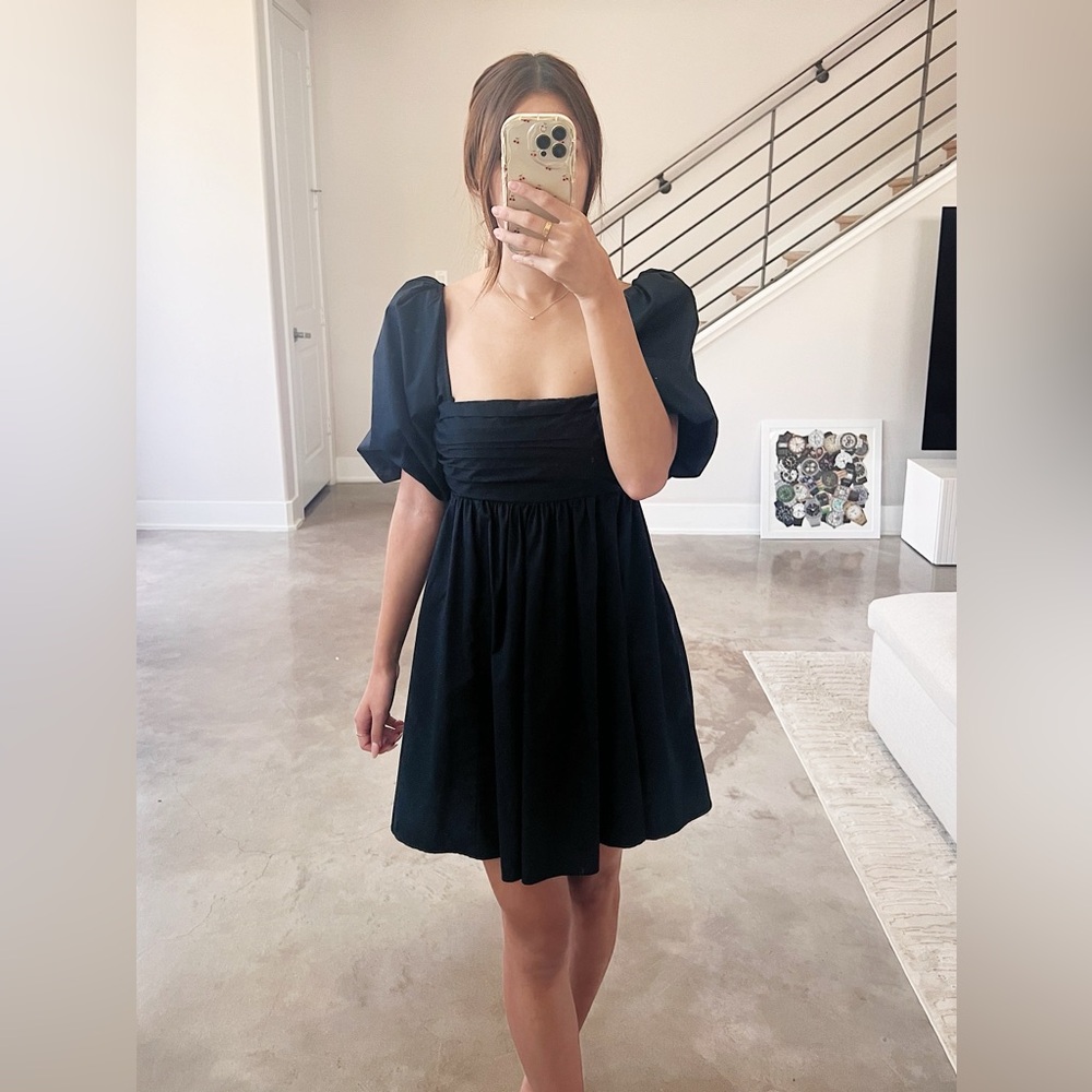A&F Emerson Poplin Puff Sleeve Mini Dress